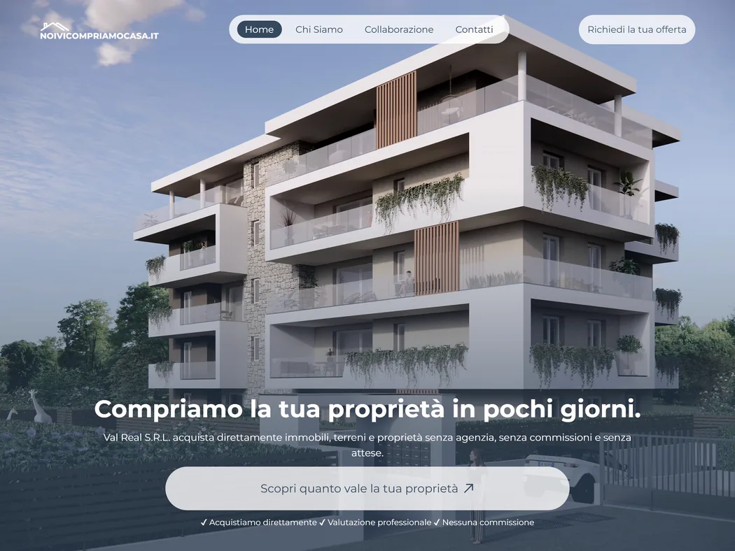 Anteprima del sito Noi Vi Compriamo Casa — Sito immobiliare