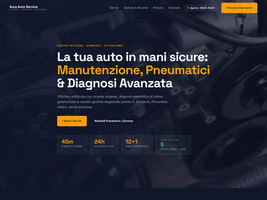 Anteprima del sito Officina & gommista — Automotive & revisioni